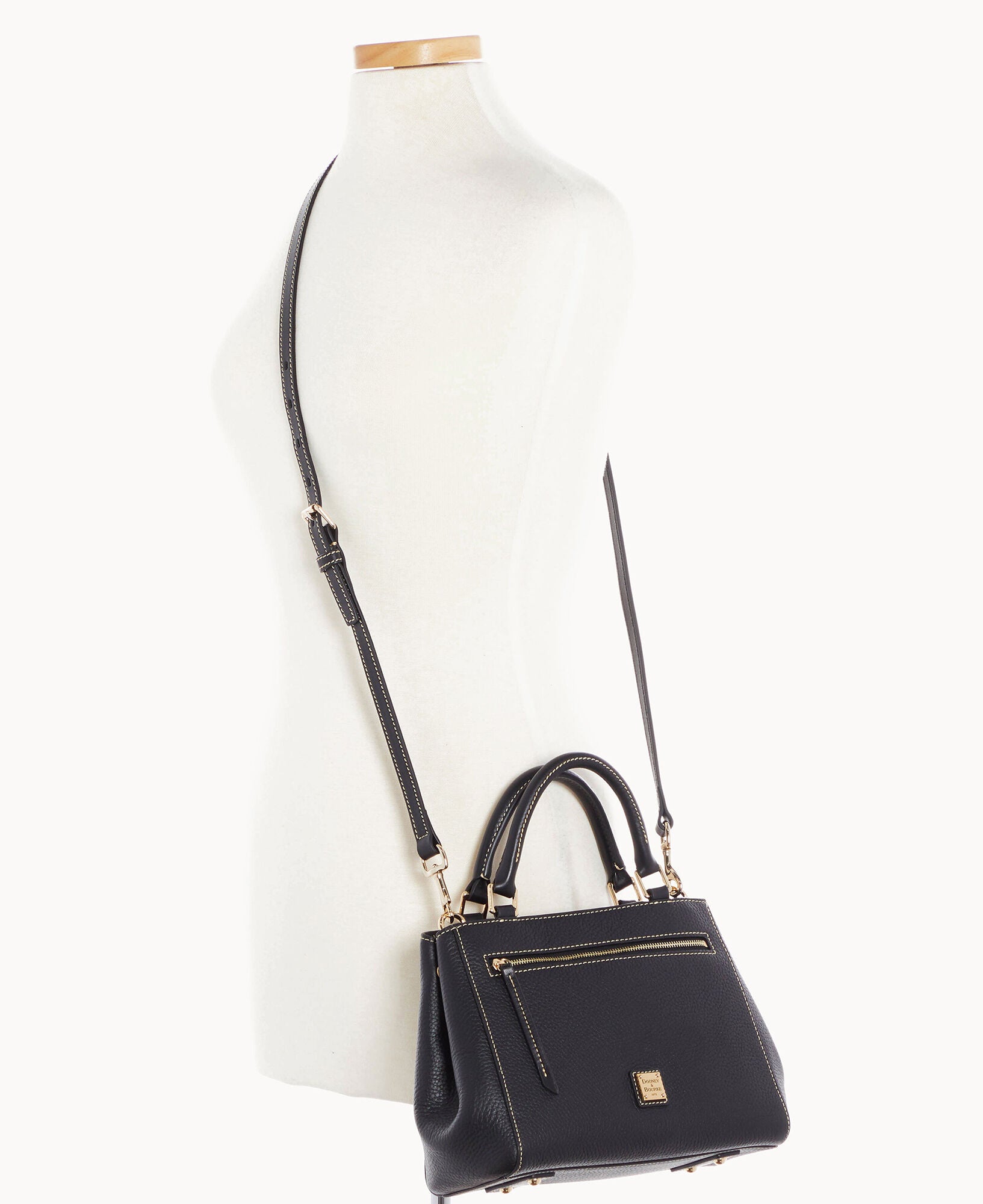 Pebble Grain Small Zip Satchel - Image 5