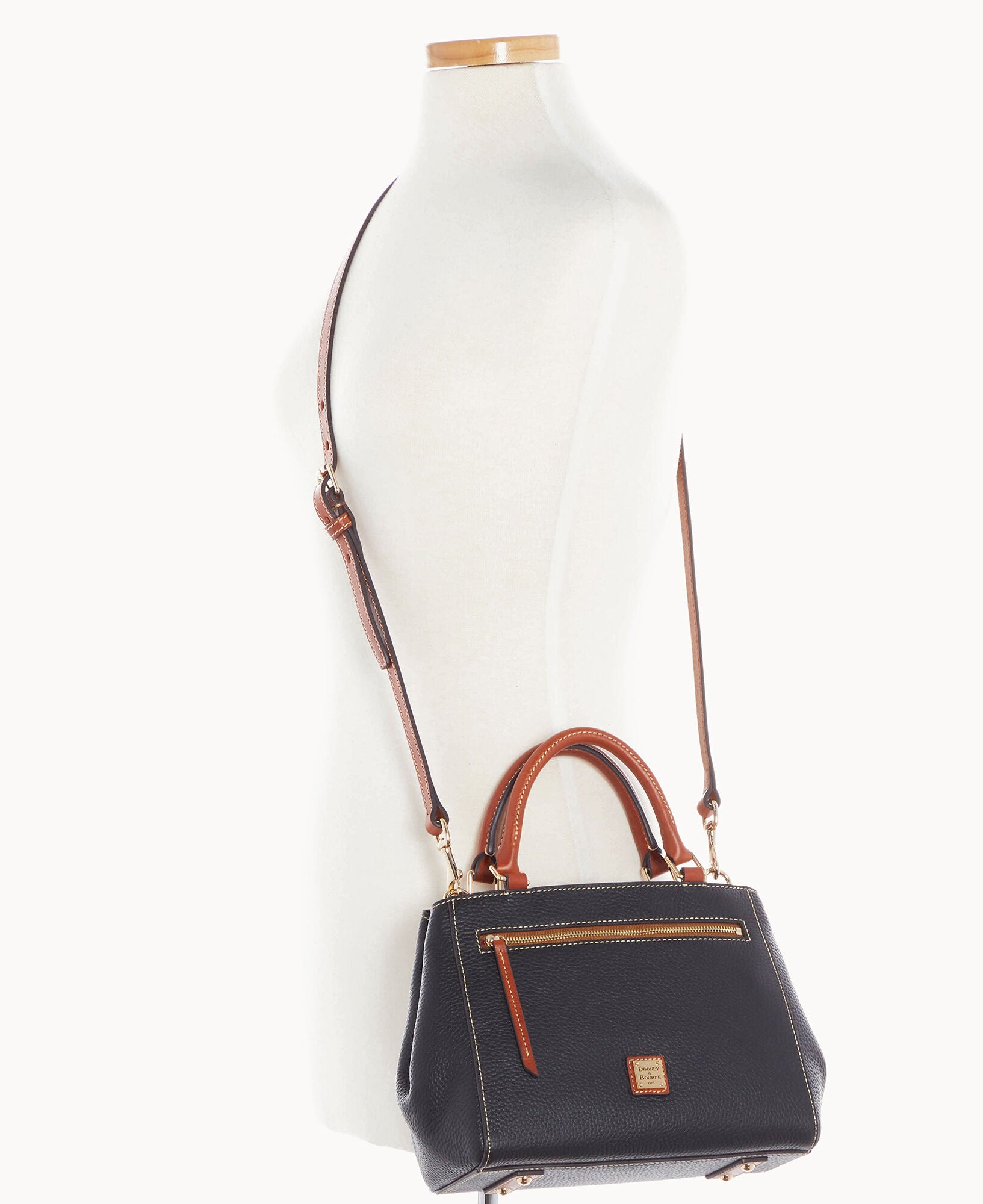 Pebble Grain Small Zip Satchel - Image 15