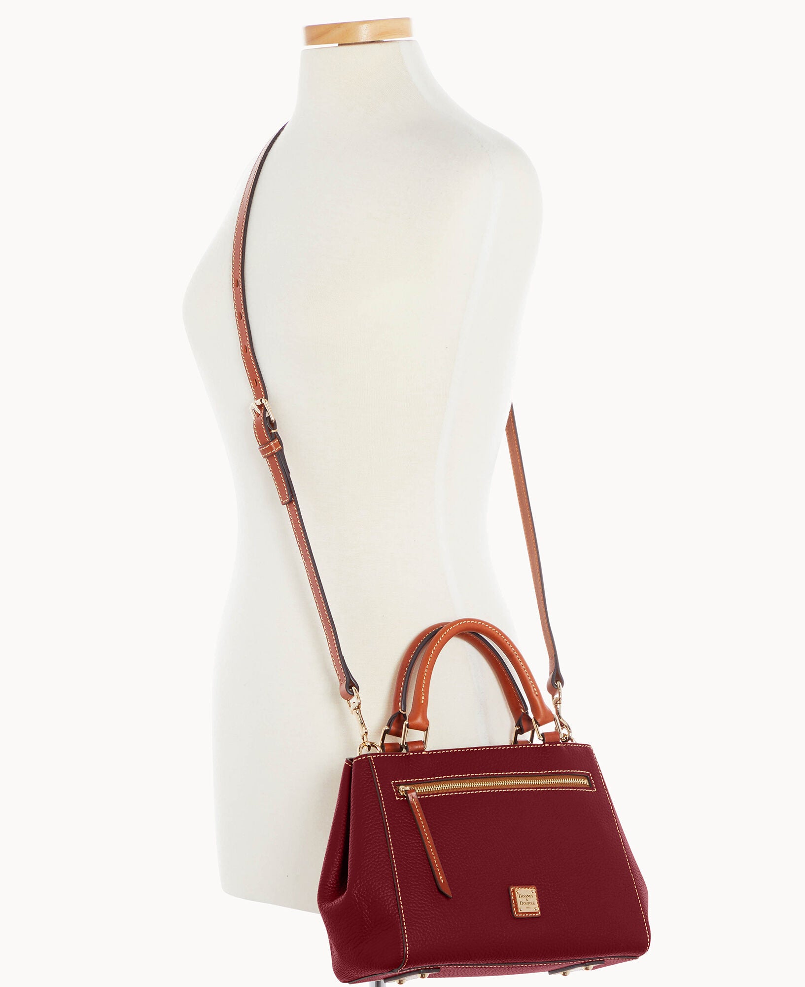 Pebble Grain Small Zip Satchel - Image 25
