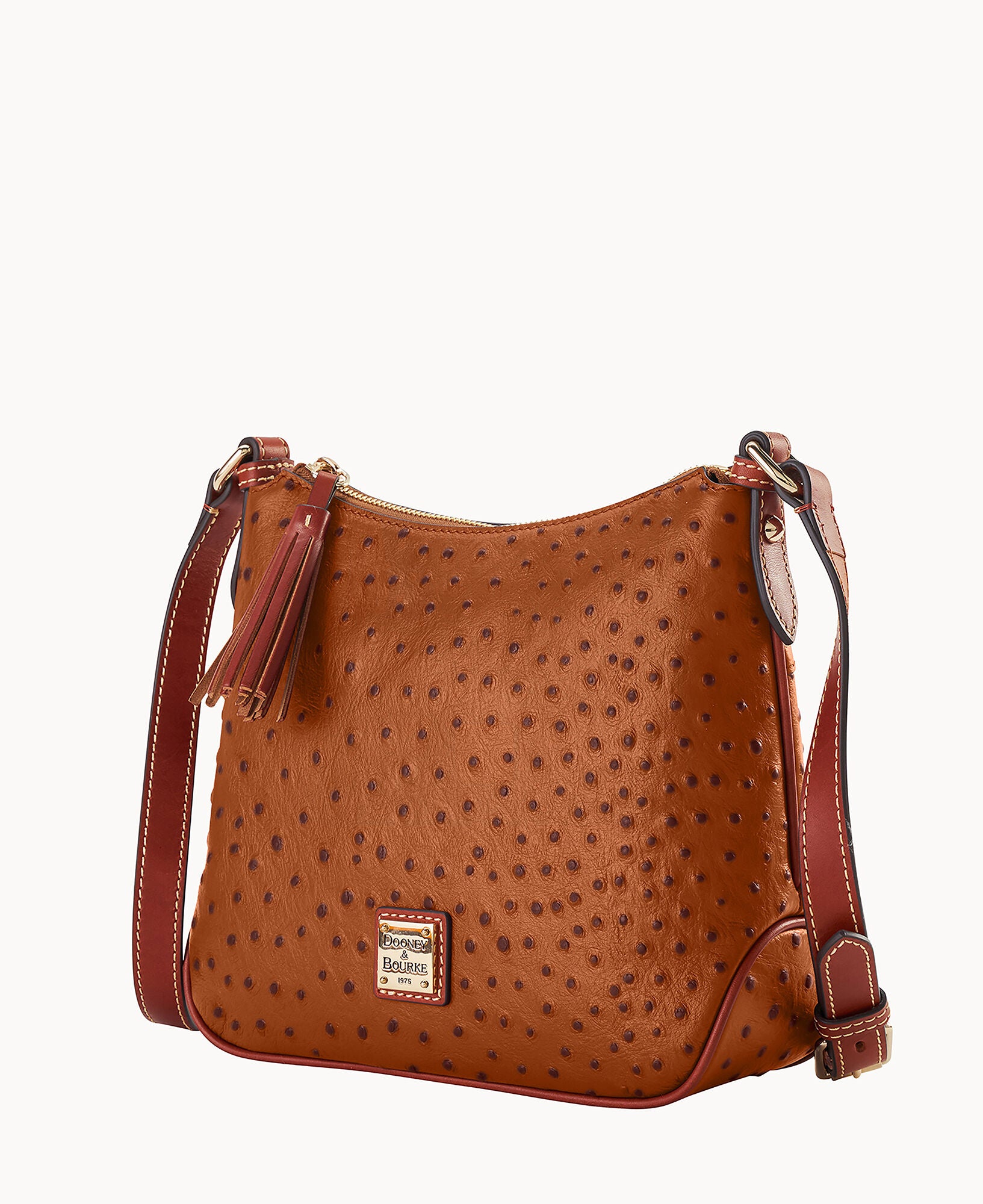 Ostrich Crossbody Hobo - Image 12