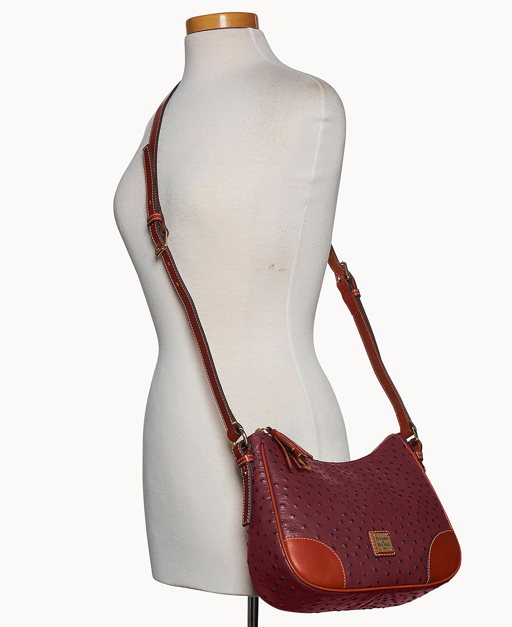 Ostrich Crossbody Hobo - Image 10