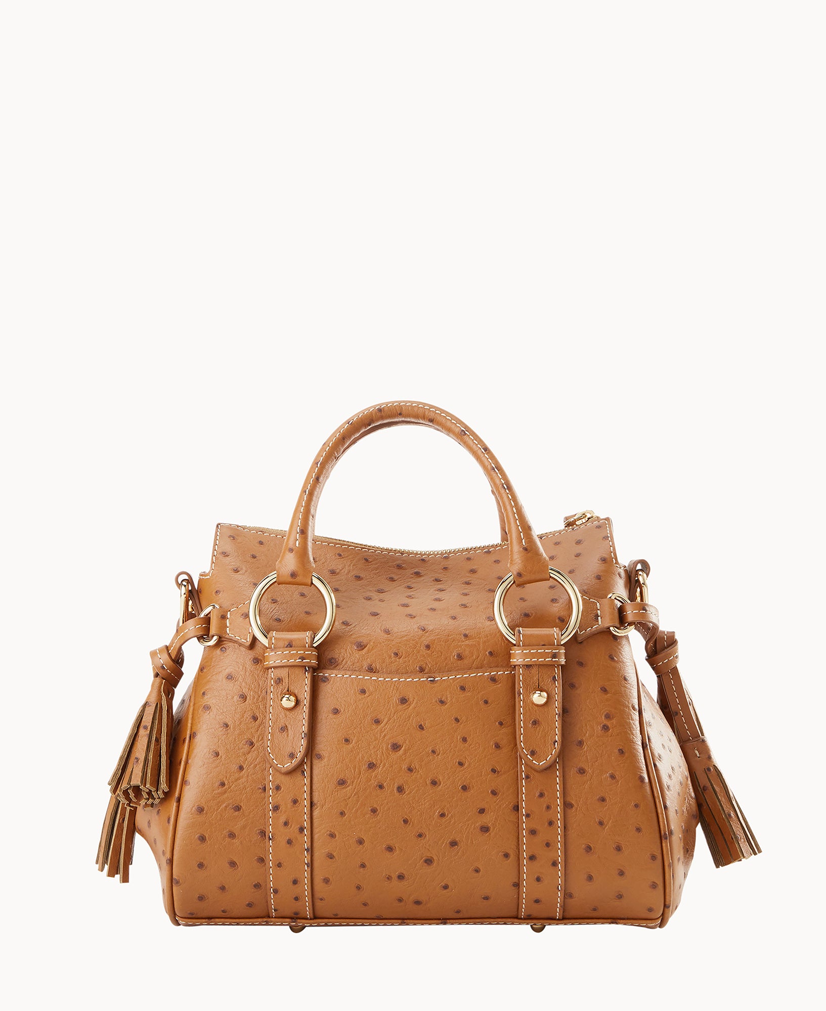 Ostrich Satchel With Pocket - Image 29