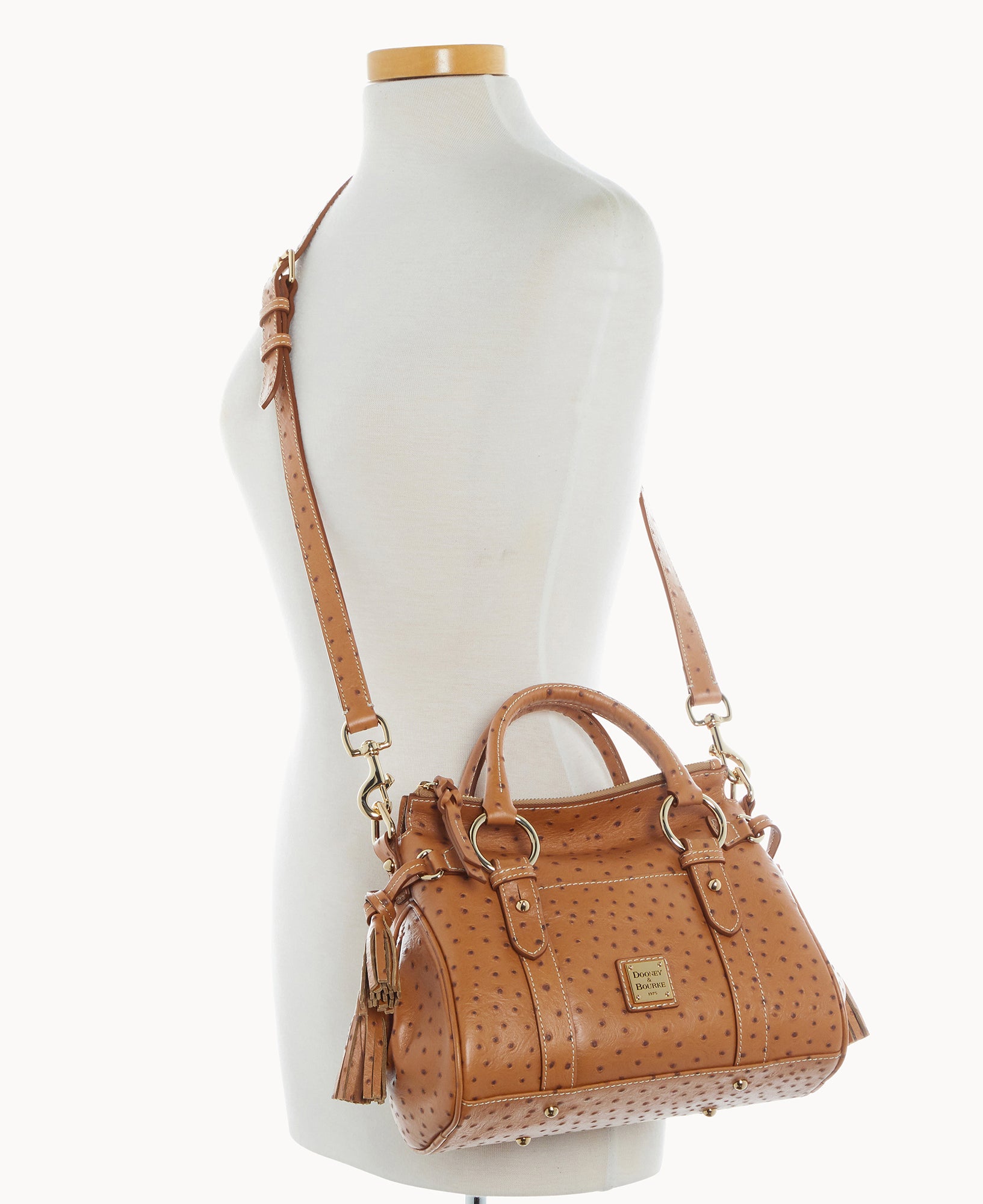 Ostrich Satchel With Pocket - Image 30
