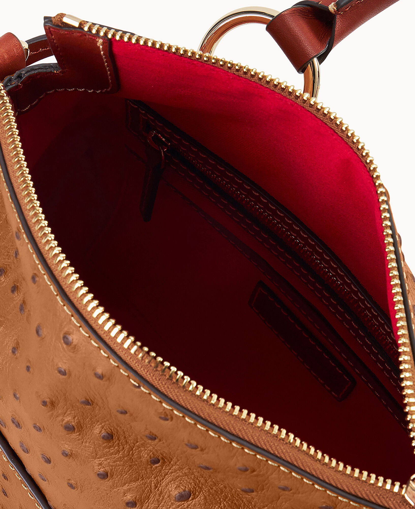 Ostrich Satchel With Pocket - Image 15