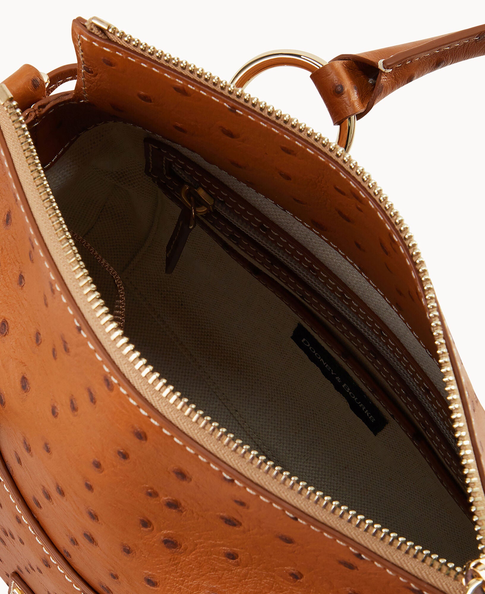 Ostrich Satchel With Pocket - Image 8