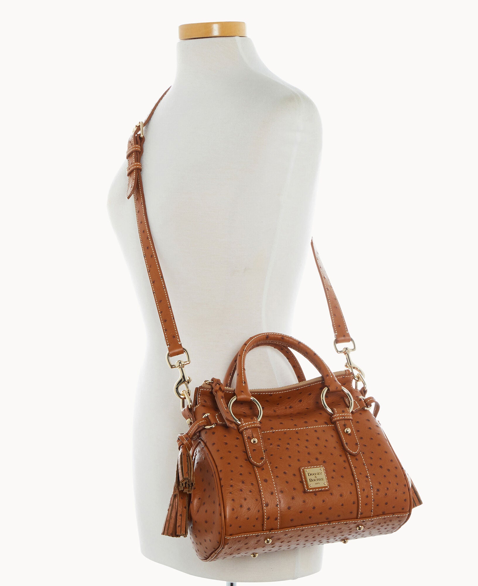 Ostrich Satchel With Pocket - Image 10