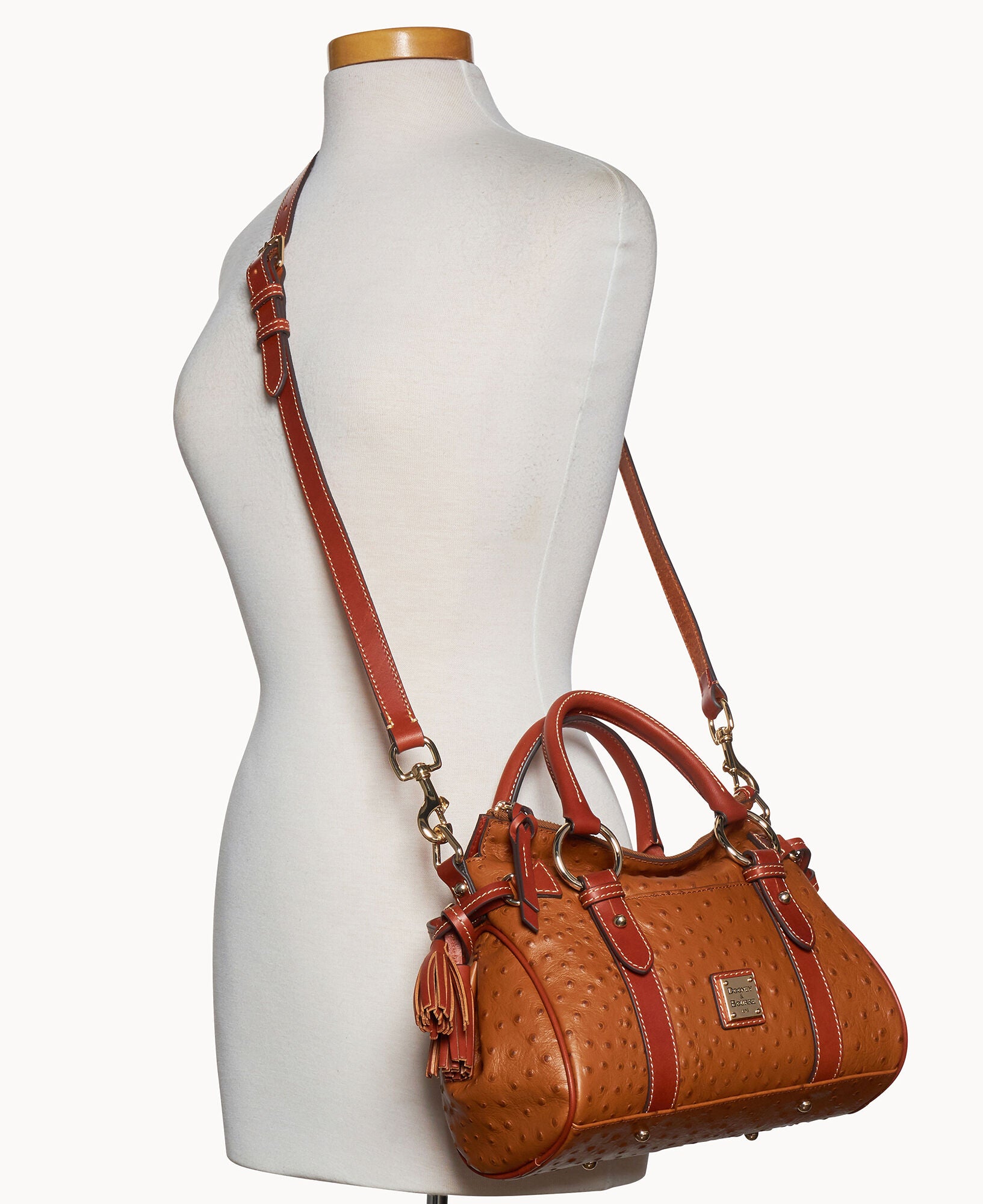 Ostrich Satchel With Pocket - Image 4