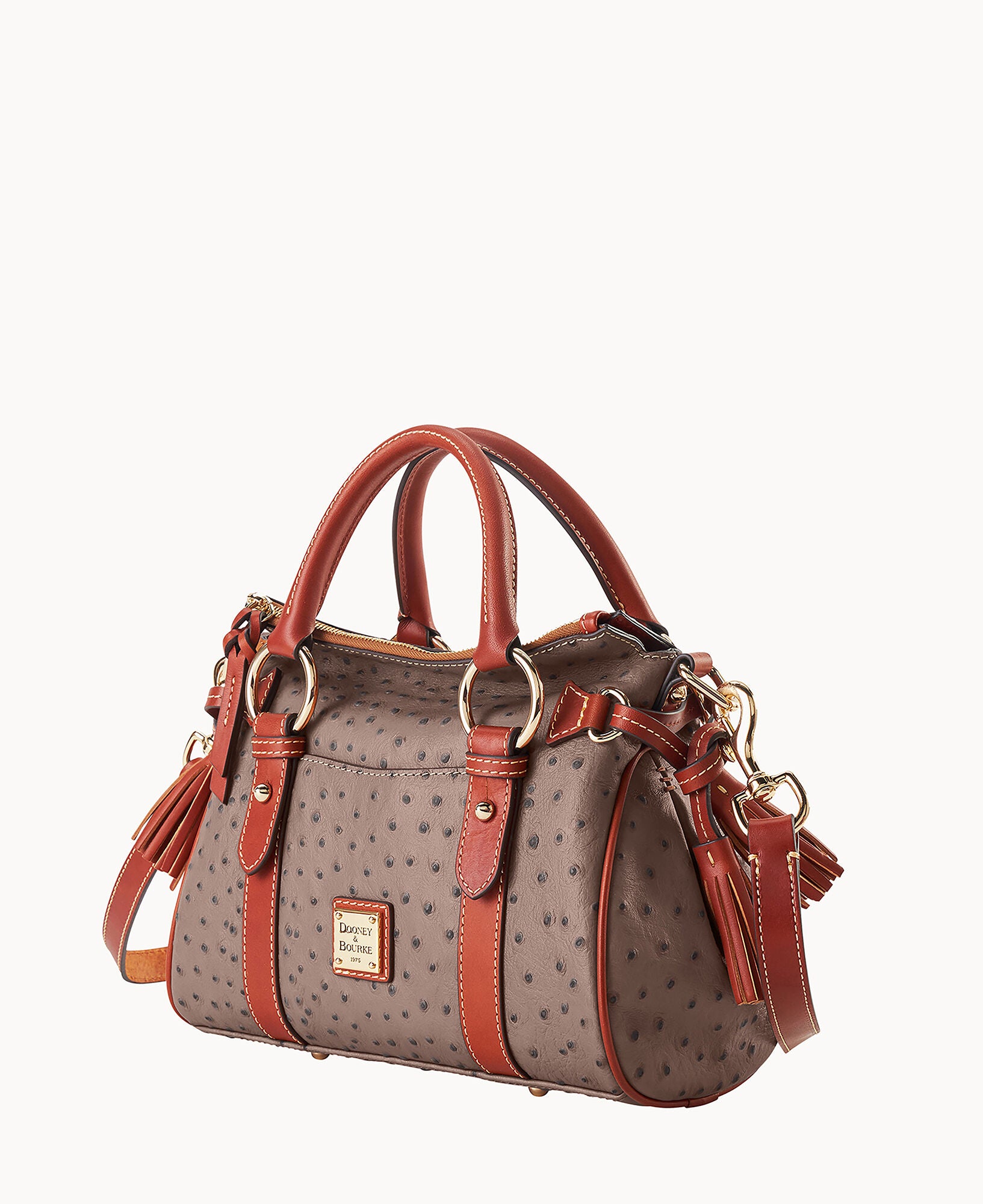 Ostrich Satchel With Pocket - Image 22
