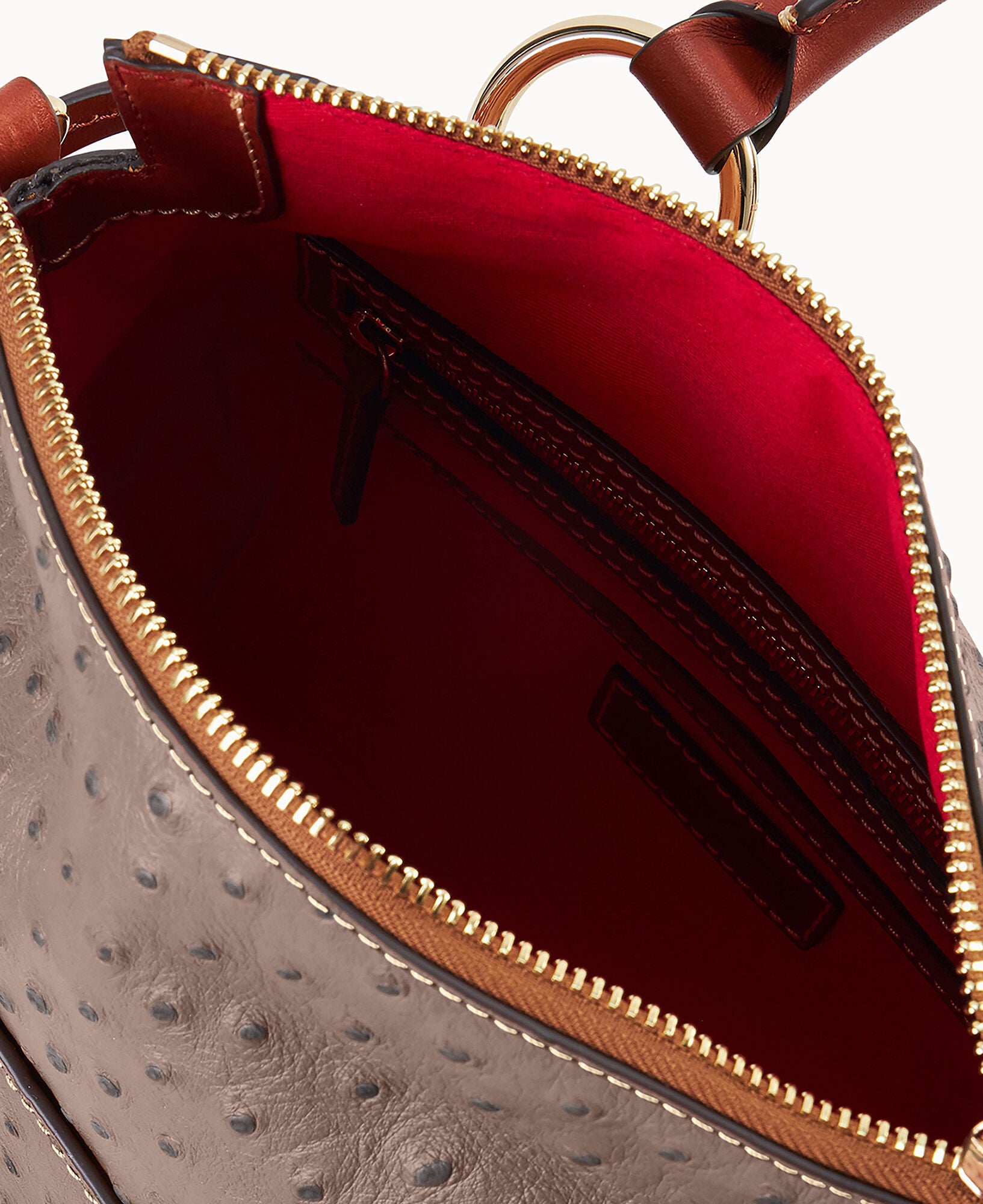 Ostrich Satchel With Pocket - Image 23