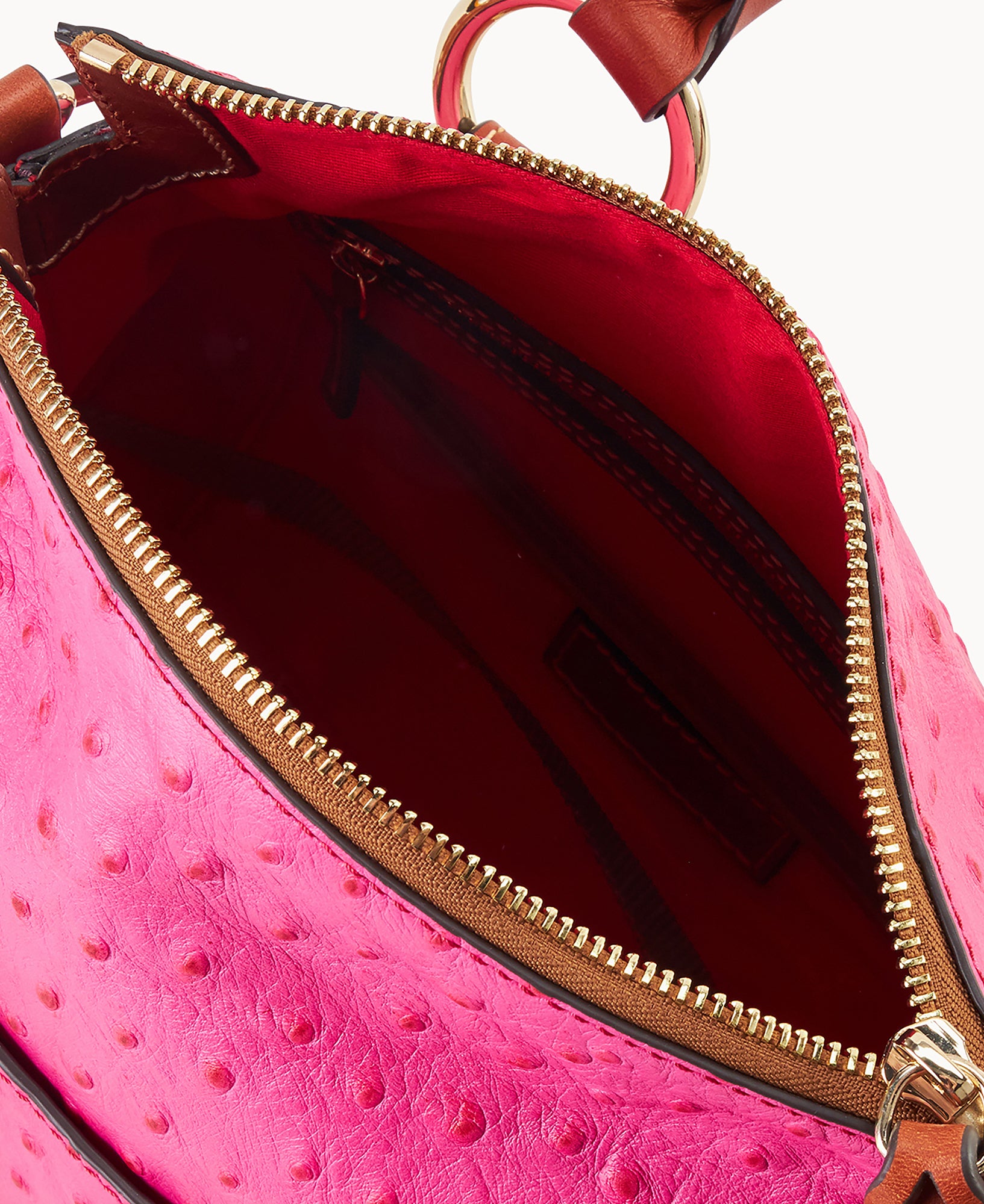 Ostrich Satchel With Pocket - Image 7