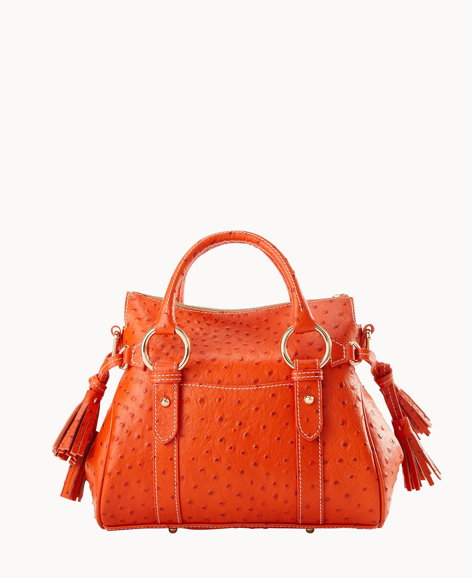 Ostrich Satchel With Pocket - Image 4