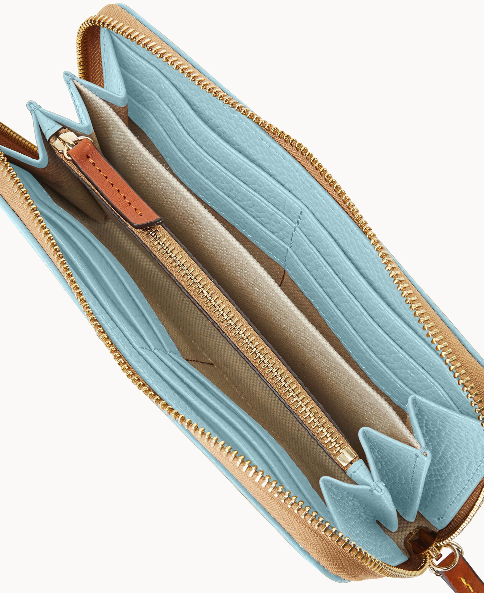 Pebble Grain Large Zip Around Wristlet - Image 21