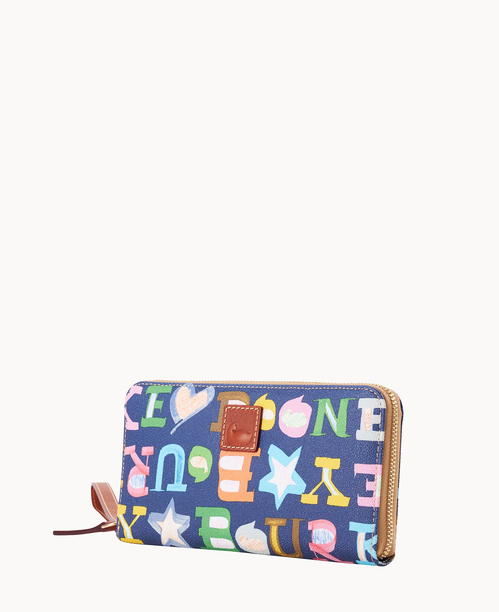 Doodle II Coated Cotton Large Zip Around Wristlet - Image 8