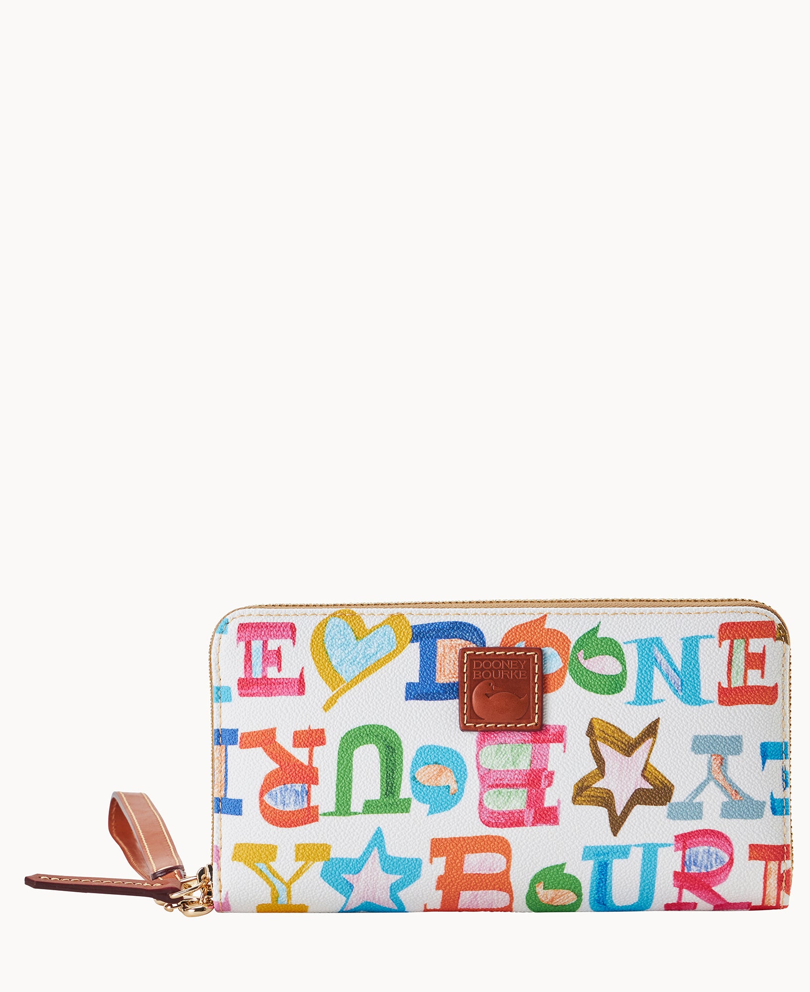 Doodle II Coated Cotton Large Zip Around Wristlet - Image 13
