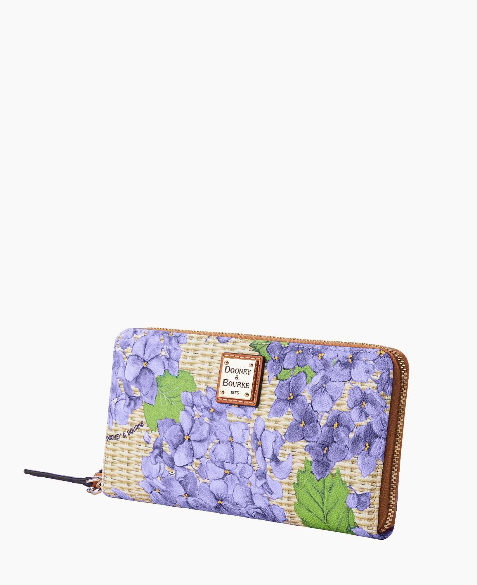 Hydrangea Basketweave Large Zip Around Wristlet - Image 8