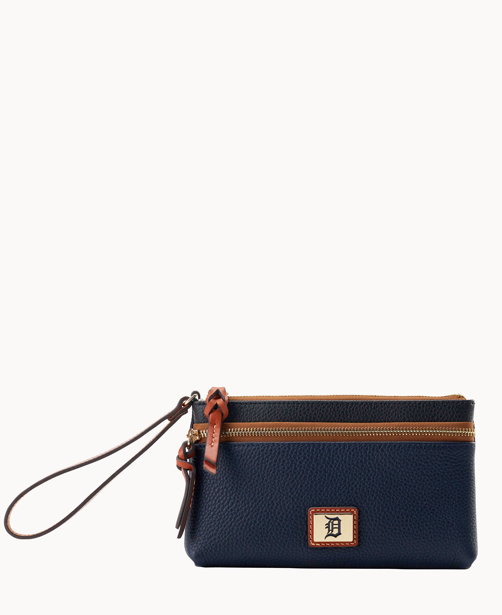MLB Tigers Double Zip Wristlet