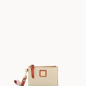 Pebble Grain Zip Top Card Case Wristlet